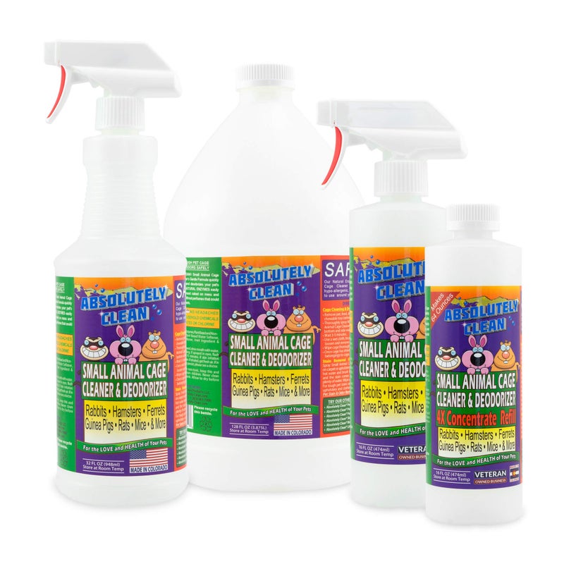 Absolutely Clean Amazing Small Animal Cage Cleaner, Just Spray/Wipe, Easily Removes Messes & Odors - Hamster Cages, Mice, Rat Cage, Guinea Pig Cage, Rabbit Cage, Ferret Cage, Dog Cage - USA Made - Image 2